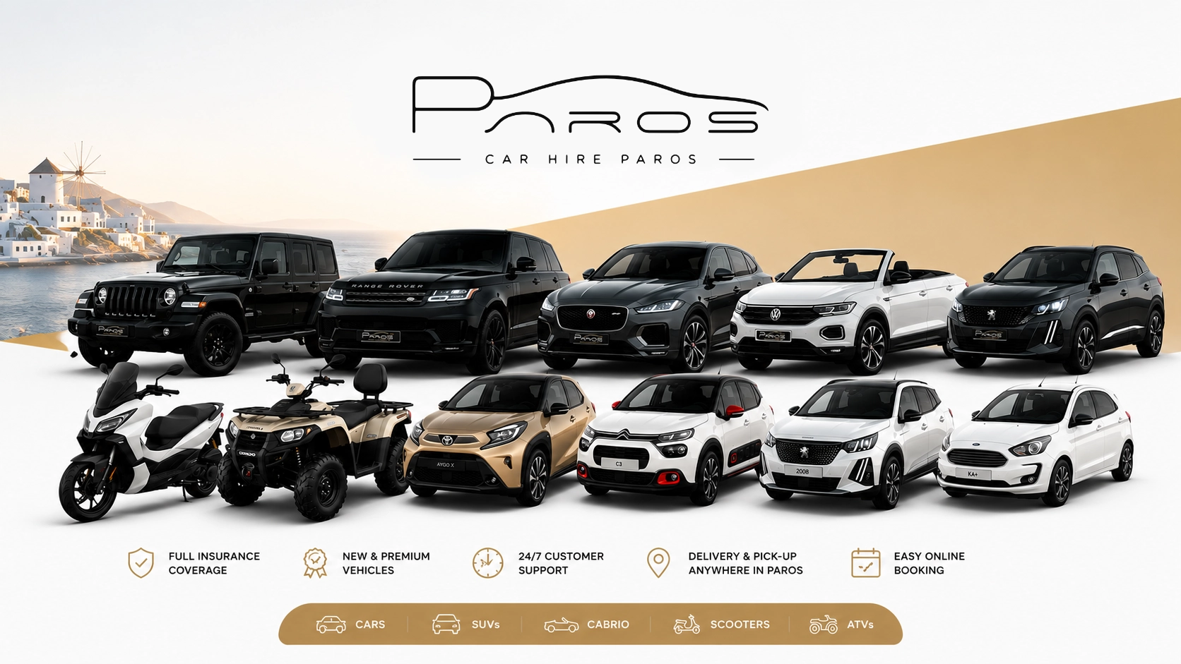 Car Hire Paros — compare car hire deals from trusted local rental brands on Paros